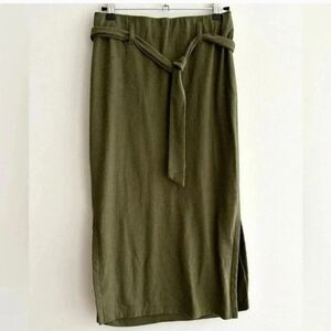 Every Womens Rayon Blend Green Tie Waist Midi Skirt Size X-Small